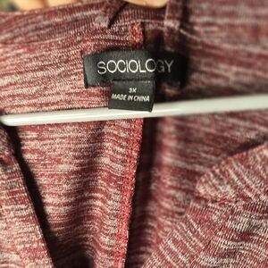 Sociology Red Long Sleeve Dress